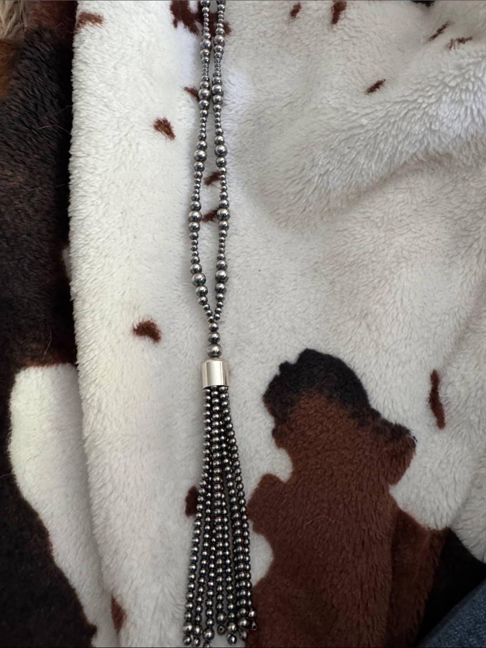 925 Silver Pearl Beads Tassel Necklace - Women Accessories